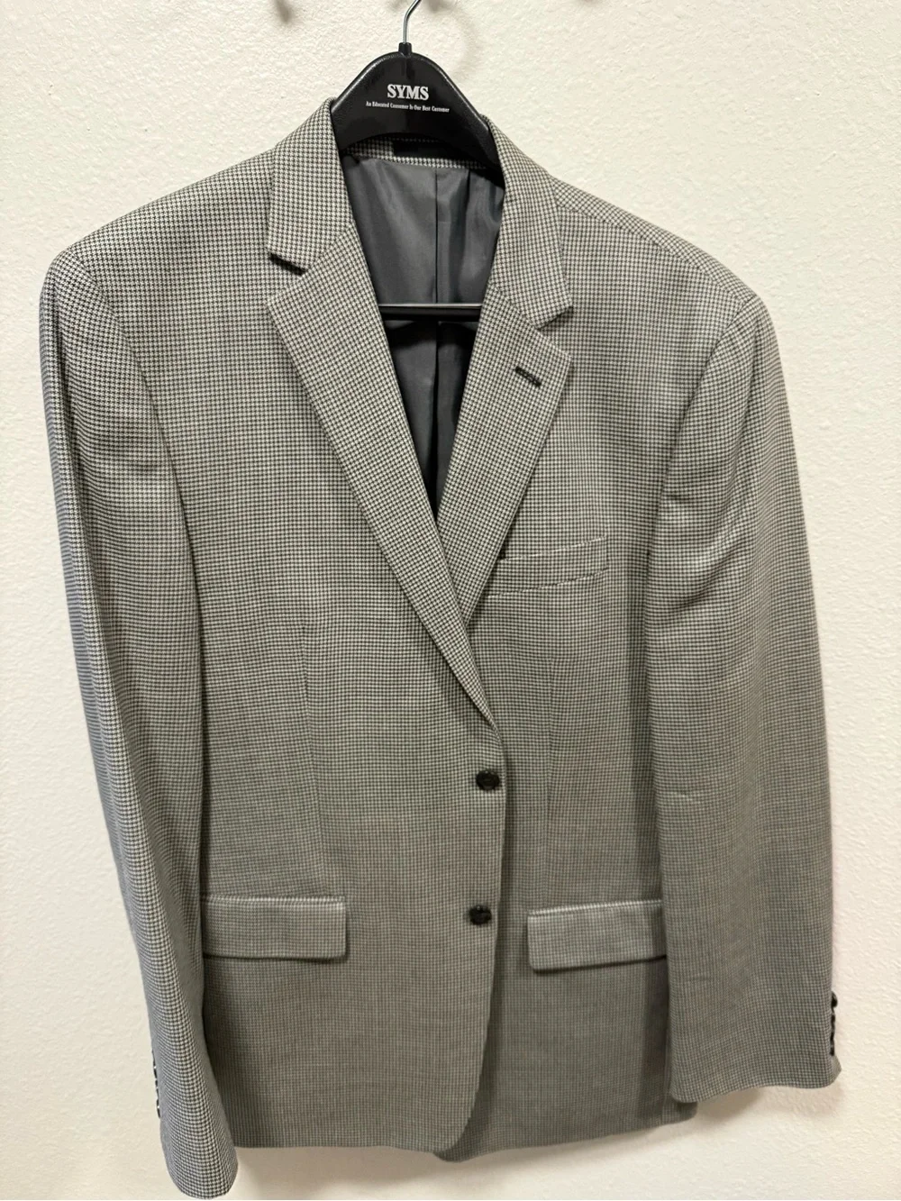 Michael Kors Men's Gray Micro-Check Blazer - Two-Button Notch Lapel